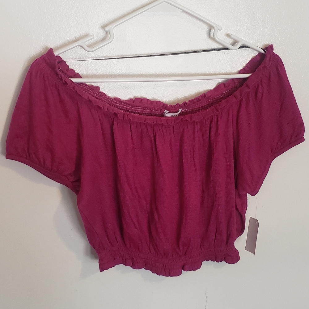 🌼3 for 22🌼NWOT Soulcake Fuschia Crop Top sz L